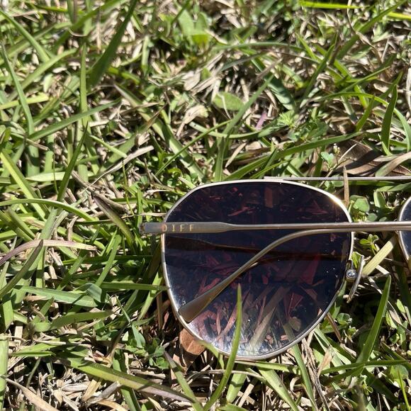 DIFF Eyeware Gold Tone Aviator Sunglasses DASH BG-CG16 PRC Metal Frames - Picture 3 of 7